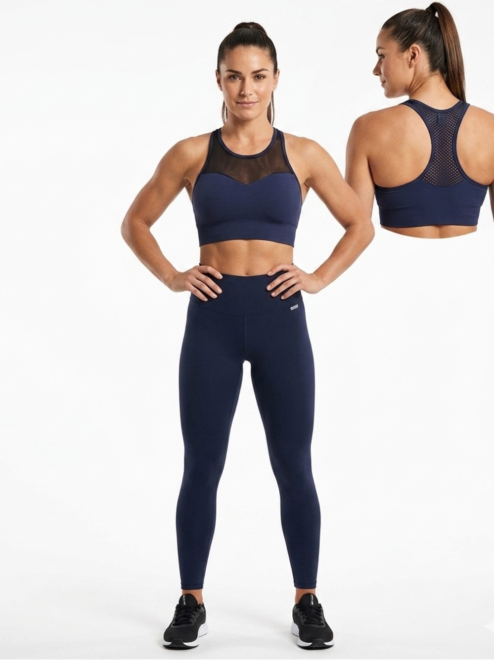 Nux Women Lady Size Large Navy Pullover Activewear Athletic Sports Bra Bralette